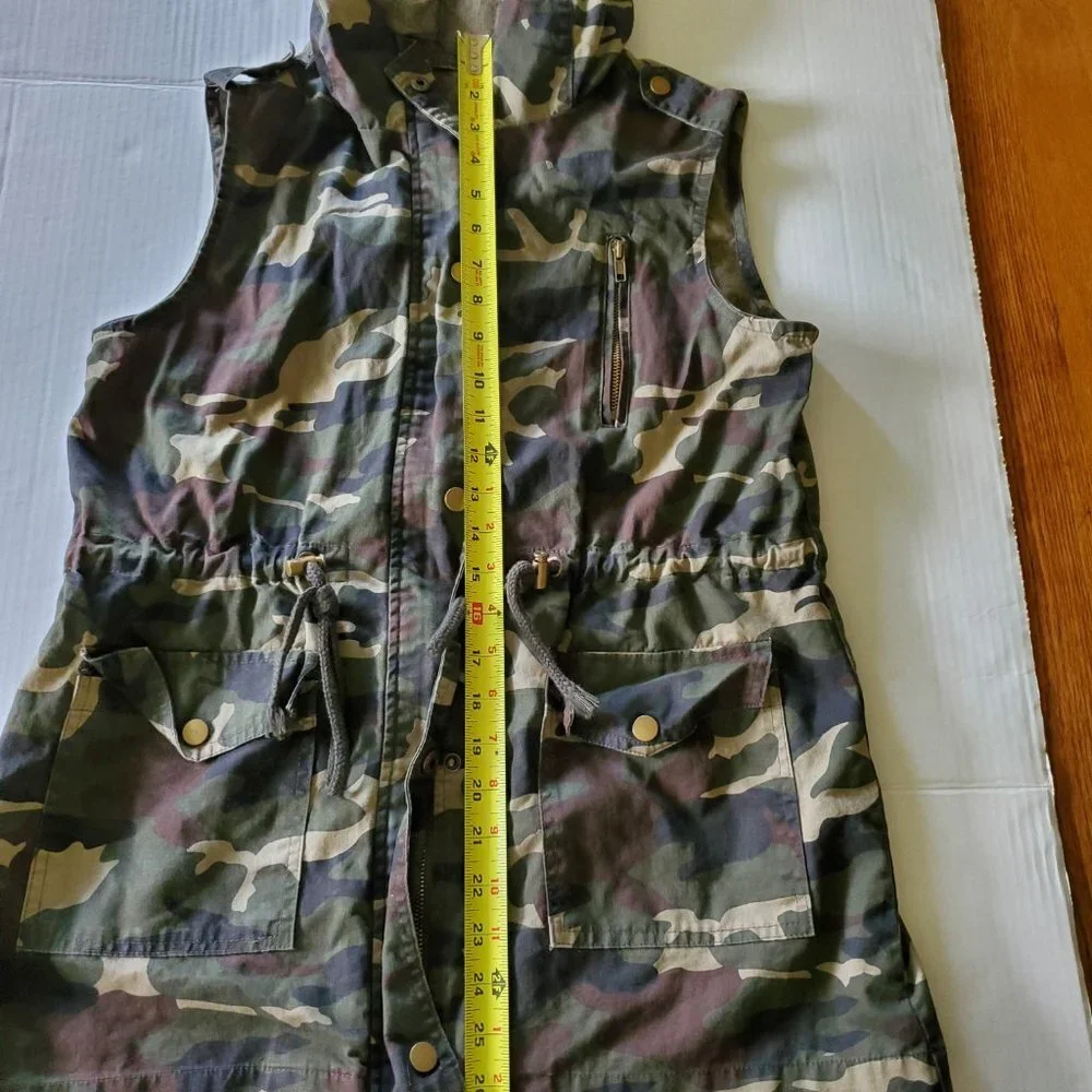 Zenana Outfitters Camouflage Utility Vest with Hood